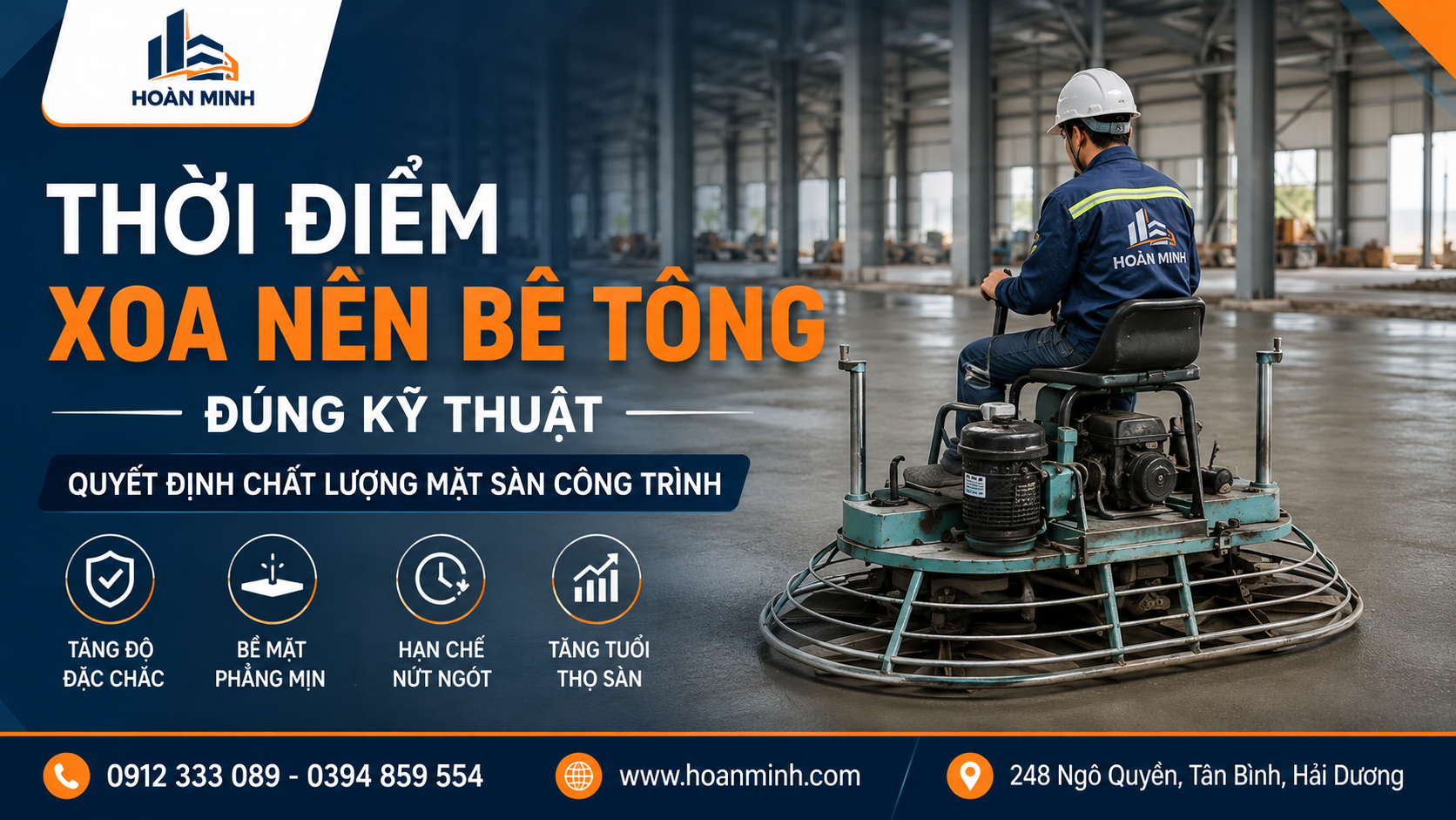 Thời Điểm Xoa Nền Bê Tông Đúng Kỹ Thuật Quyết Định Chất Lượng
