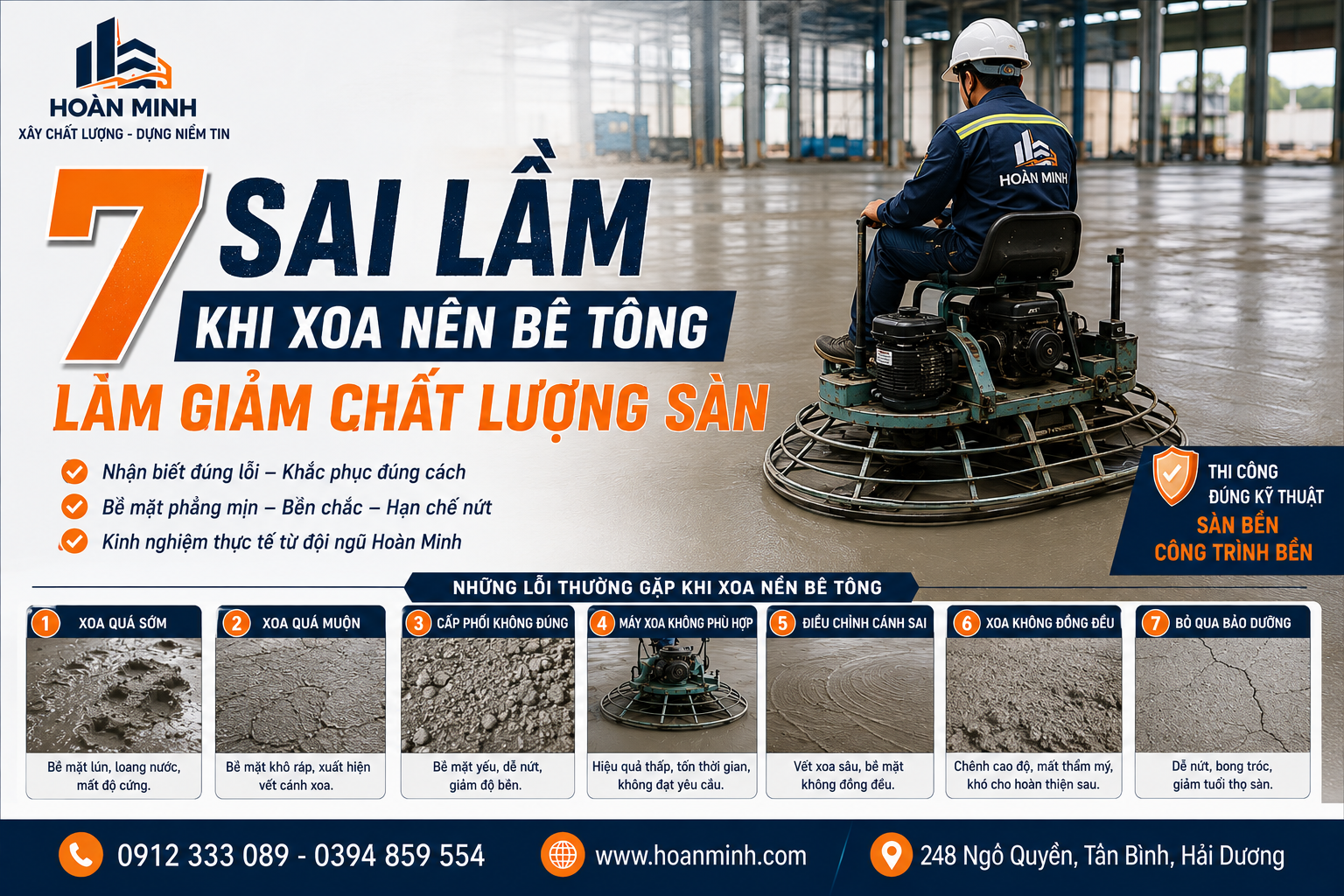 7 Sai Lầm Khi Xoa Nền Bê Tông Làm Giảm Chất Lượng Sàn